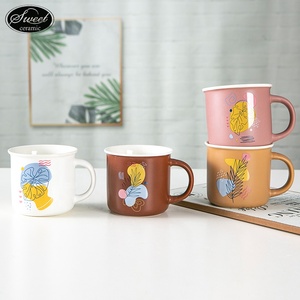Nordic Promotion Customized Ceramic <strong>Mug</strong> Unique <strong>Funky</strong> Wholesale Ceramic <strong>Mugs</strong> White pink Brown Ceramic Enamel Coffee <strong>Mug</strong> Cup Set - Product Image 2