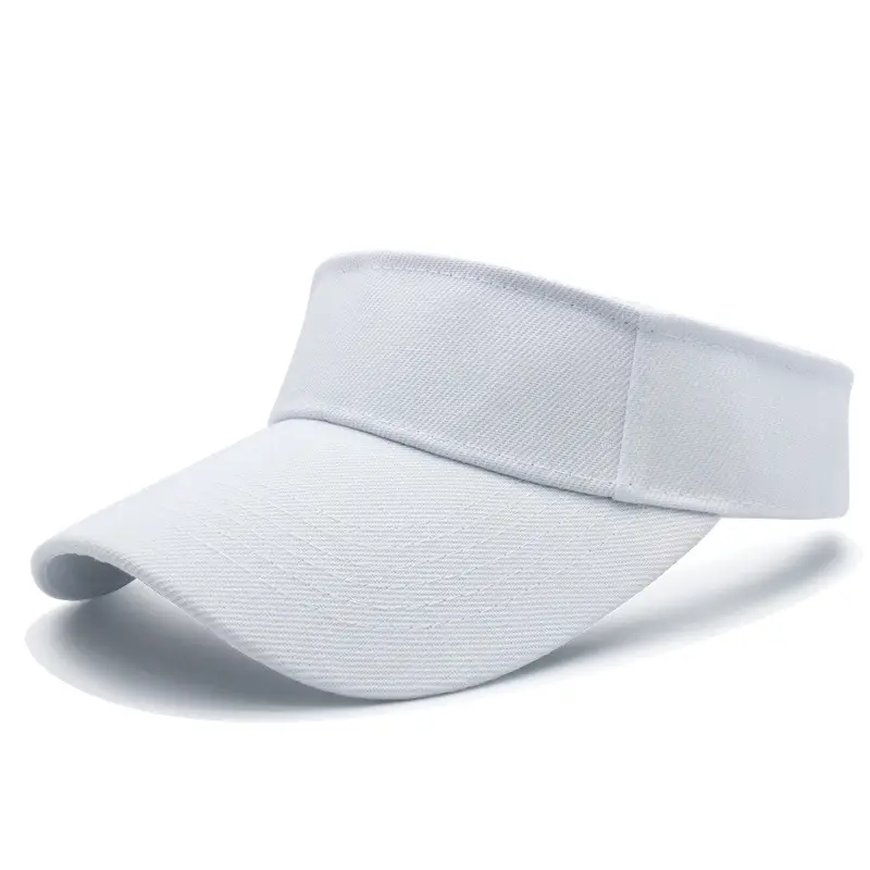 Wholesale Cotton Solid Sun Hat Custom Sun Visor Hat With Embroidery Logo Women Beach Travel Summer Sunshine Protection Visor Hat