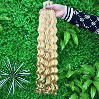 Pirang 613 ekstensi jumlah besar rambut cerpelai mentah dalam stok vendor rambut tidak diproses kutikula Virgin Cabello Humano Virgen