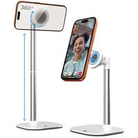 Réglable en hauteur 360° °   Support magnétique pour téléphone de bureau, robuste, utilisation à une main, diffusion en direct, compatible avec tous les iPhones