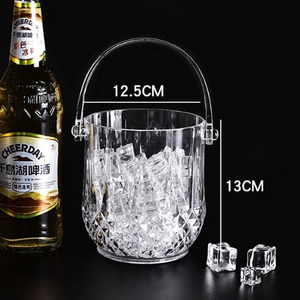 Venta al por mayor 1L PS Cubo de hielo transparente de plástico Champagne Cubo de hielo colorido <span class=keywords><strong>para</strong></span> Bar Cerveza con mango y pinzas de hielo - Product Image 3