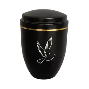 Customized Decorated Metal Funeral Cremation Urn / Ash Cylinder for Human Ashes