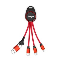 2026 Gantungan Kunci Logo Menyala 5-in-1 dengan Kabel Pengisian Daya USB dan Input Ganda, Hadiah Bisnis Promosi untuk Penggunaan Sehari-hari