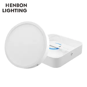 ヘンボンインドア2835チップ照明プラスチックラウンドスクエア121822ワット表面実装LEDパネルライト