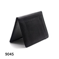 Porte-cartes unisexe en cuir de vachette véritable, ultra fin, avec plusieurs emplacements pour cartes, logo embossé, adapté pour la permis de conduire, vente en gros