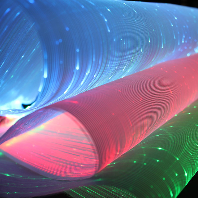 Customized LED Fiber Optic Luminous Fabrics with RGB Lighting for Wedding Dresses and Glowing Clothing