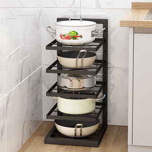 Étagère de rangement de <span class=keywords><strong>cuisine</strong></span> moderne en métal de haute qualité, style fer réglable, écologique, organisateur à 5 niveaux pour casseroles, poêles et couvercles - Product Image 6