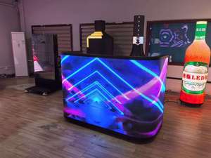 Scène DJ portable incurvée avec écran vidéo, support mobile pour porte, idéale pour les discothèques, centres commerciaux et expositions - Product Image 2