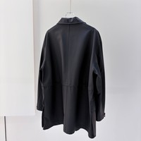 Veste chemise ultra-fine en cuir de mouton magnétique imperméable à boutonnage simple pour femme, avec taille cintrée en polyester, idéale pour le streetwear