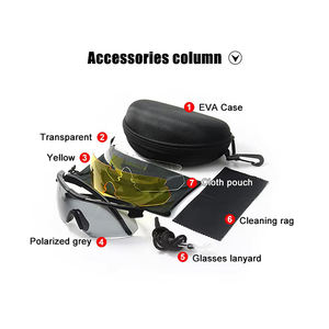 نظارات حماية تكتيكية UV400 مستقطبة مضادة للضباب Lesn نظارات الرماية الصيد المشي لمسافات طويلة في الهواء الطلق نظارات السلامة شعار مخصص - Product Image 2