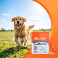 Poudre d'hydratation essentielle OEM pour chiens, enrichie en électrolytes et nutriments, améliorant la qualité de l'eau, complément alimentaire actif pour chiens seniors, soutien immunitaire et santé