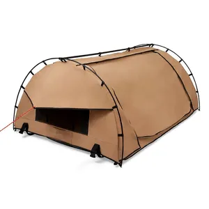 야외 럭셔리 방수 디럭스 더블 스와그 캠핑 텐트 올 시즌 UV 방지 하이킹 글램핑 캔버스 스와그 텐트