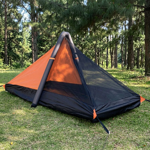 Tenda Gonfiabile Monoposto Pieghevole Leggera a Doppio Strato per Quattro Stagioni, in Poliestere 210T, con Protezione Solare per Campeggio - Product Image 1
