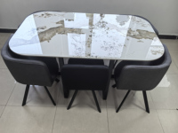 Ventes chaudes et prix les plus bas 6 chaises en tissu de lin avec 1 ensemble de table pour restaurant de restauration rapide et bar Salle à manger à domicile