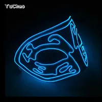 Masque LED Lumineux Demi-Visage pour Femme – Décoration Néon pour Bal Masqué, Danse et Accessoires de Costume d'Halloween