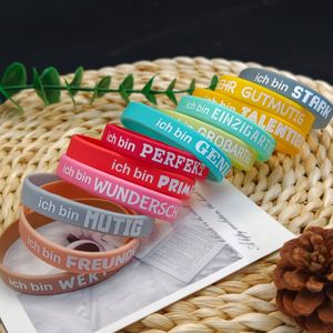 กำไลข้อมือซิลิโคนคำคมเยอรมันสุดสร้างแรงบันดาลใจ สายรัดข้อมือยางสำหรับผู้ชาย ผู้หญิง และวัยรุ่น ของขวัญเครื่องประดับมือ - Product Image 2