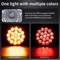 4 Zoll Zweifarbige Klare Linsen-LKW-Rückleuchte 19 LEDs DOT-Zertifiziert Neue Auto-Ersatz-LED-Bremsleuchte IP67 Wasserdicht Universal