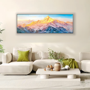 Pintura de arenisca natural de Golden Mountain Peak-Arte de pared <span class=keywords><strong>3D</strong></span> hecho a mano para decoración de hogar y oficina - Product Image 5
