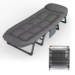2026 Modernes Klappbett Camping Tragbares Einzelbett Einfaches Edelstahl Komfortables Klappbett Großhandel - Product Image 2