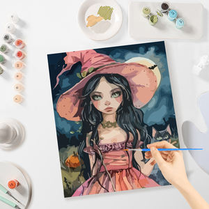 CHENISTORY strega <span class=keywords><strong>di</strong></span> Halloween fai da te pittura da numeri kit <span class=keywords><strong>di</strong></span> arte moderna parete <span class=keywords><strong>di</strong></span> casa arte immagine fiori dipingere con numeri fai da te artigianato - Product Image 6