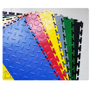 กระเบื้องปูพื้นโรงรถแบบคลิ๊กล็อค PVC ผิวเรียบ กันลื่น ลายเหรียญ สีเทา สำหรับใช้ภายในอาคาร/คลังสินค้า - Product Image 2