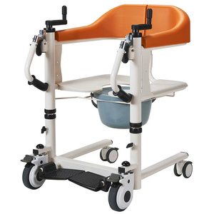 Fauteuil roulant à déplacement manuel Fauteuil de transfert élévateur pour patient handicapé Transport Salle de bain Commode Siège de toilette - Product Image 2