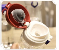 Vente en gros 9OZ 280ml double tasse en verre étanche à boire direct couvercle rabattable Sports de plein air thé/café bouteilles d'eau