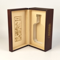 Boîte de rangement personnalisée en MDF pour vin, whisky et spiritueux, avec fermeture à clapet, finition peinture mate, motif laser, boîte en bois carrée rétro