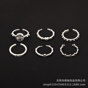 Vintage Christian Antique <b>Silver</b> Plated <b>Cross</b> <b>Ring</b> Set Alloy Unisex Fashion Costume Jewelry Sets - Product Image 2