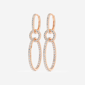Boucles d'oreilles pendantes torsadées en diamant rond cultivé en laboratoire 1 carat, bijoux élégants et tendance pour femmes, design moderne et luxueux. - Product Image 2