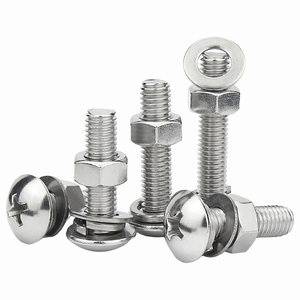 Juego de tornillos de máquina de cabeza alomada de acero inoxidable 304 con tuercas, arandelas planas y arandelas separadas, métricas M2-M4 - Product Image 3