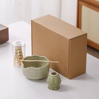 Ensemble de 4 pièces de bol à matcha japonais, fournisseur de matcha, boîte personnalisée avec logo personnalisé, matcha cérémoniel, chasen