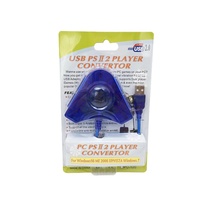 Adaptador Divisor de Cable USB para Control de PS2 a PC para Juego de Dos Jugadores (Triángulo Azul)