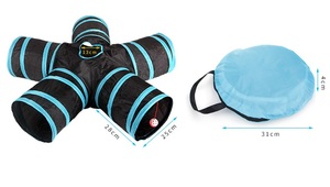 Giocattoli divertenti per gattini-5 fori tubo Tunnel per <span class=keywords><strong>gatti</strong></span> pieghevoli <span class=keywords><strong>giochi</strong></span> interattivi per animali da coniglio realizzati in poliestere resistente per l'addestramento degli animali domestici - Product Image 6