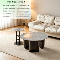 Juego de Mesas de Centro Redondas de Cerámica de Estilo Nórdico Gris, Decorativas para Sala de Estar, Modernas y Minimalistas, de Venta Caliente para el Hogar