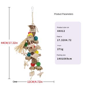 Kleurrijke Milieuvriendelijke Papegaai Speelgoed Natuurlijke Houten Kralen Grappige Stijl Rotan Bal String Met Hennep Touw Voor Klimmen Bijtende Vogel Speelgoed - Product Image 6