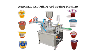 Máquina automática de embalaje de sellado de llenado de vasos de papel de plástico <span class=keywords><strong>K</strong></span> de helado de gelatina de pudín de yogur - Product Image 3