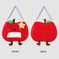 Adorable Housse de Boîte à Mouchoirs Murale en Peluche Coton Pomme Multifonction pour Chambre d'Enfant, Chambre à Coucher, Décoration Intérieure