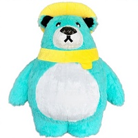 Costume de mascotte géant gonflable personnalisé de 2,6 m en forme d'ours en peluche, tenue d'ours en fourrure pour adulte, idéal pour les événements de Noël et le cosplay