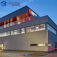 Bâtiments d'entrepôt et d'atelier à grande portée en structure légère d'acier, design moderne, haute qualité, résistants aux tremblements de terre, durée de vie de 50 ans