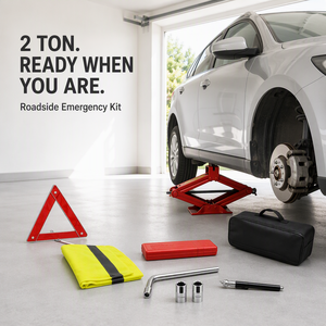 Anliqing Kit de Emergencia para Coche, Gato Hidráulico Portátil de Acero de 2 Toneladas, Elevación de 90-380mm, Triángulo de Seguridad, Chaleco de <span class=keywords><strong>Alta</strong></span> Visibilidad, Llave de Ruedas, Manómetro - Product Image 5