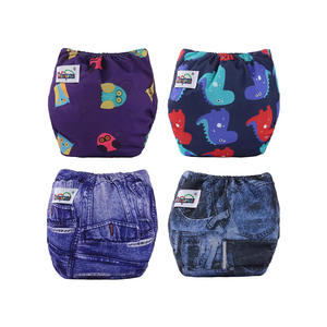 Pantalon de couche pour bébé de couleur bonbon Couverture imperméable réglable douce et respirante pour la fixation de couche lavable - Product Image 2