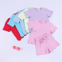 Ensemble haut et short d'été pour bébé fille, tenue à volants pour petite fille, ensemble deux pièces pour enfant, vêtements pour bébé