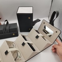 Organisateur de lunettes portable de luxe 4-5 fentes étui à lunettes de soleil pliable avec cuir PU sécurisé matériaux recyclés écologiques
