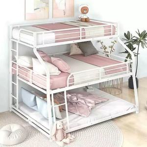 Lits superposés triples réglables <span class=keywords><strong>de</strong></span> haute qualité pour adultes et enfants, <span class=keywords><strong>gain</strong></span> <span class=keywords><strong>de</strong></span> <span class=keywords><strong>place</strong></span>, revêtement en velours personnalisable, style moderne pour hôtel et appartement - Product Image 4
