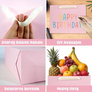 Dossiers en carton avec logo personnalisé imprimé, pelliculage mat, emballage de luxe, sacs cadeaux avec poignée en ruban pour sacs de shopping, votre propre logo - Product Image 3