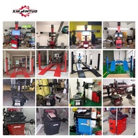 Xinjintuo Ensemble Complet Machine de Géométrie 3D de Haute Qualité, Pont Élévateur 4 Colonnes, Démonte-Pneus et Équilibreuse de Roues