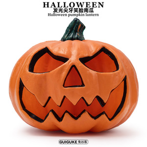 Lámpara de Calabaza Luminosa de <span class=keywords><strong>10</strong></span> Pulgadas, Estilo Americano de Halloween, Novedad Transfronteriza, Adornos de Calabaza con Mueca para Centros Comerciales y Jardines - Product Image 5