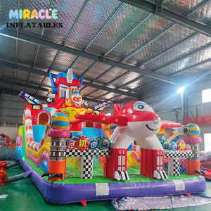 Parc d'attractions gonflable commercial avec souffleur, aire de jeux pour enfants, combo toboggan et parcours d'obstacles, robot mécanique - Product Image 3