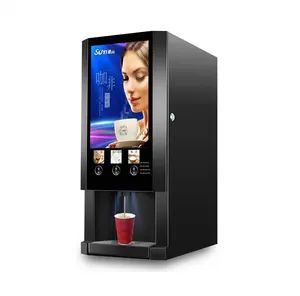 Полностью автоматический 3 напитки мгновенный кофе торговый автомат для бизнеса